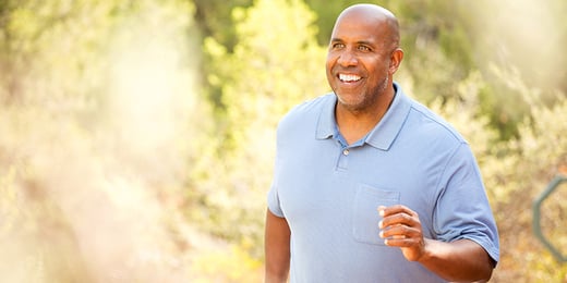 A man running outside. 