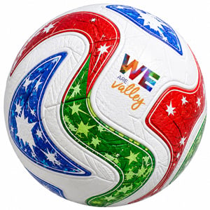Soccer ball with We Are Valley logo